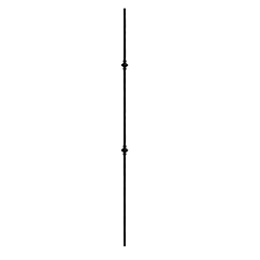 (C-86) INDTL 1159/2 BALUSTER (47" X 1/2" DIA - XL ON ONE END)