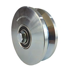 MIGHTY WHEEL SOLID BEARING V-GROOVE ASSEMBLY  (6"X 1-3/4") "SILVER" (SELL BY THE EACH)