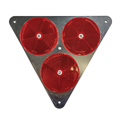 (RED) WARNING TRIPLE REFLECTOR 9" TRIANGLE