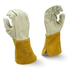 PR(S) RADIANS "LARGE" MIG-TIG  "SELECT" GRAIN COWHIDE LEATHER  WELDING GLOVE (BROWN CUFF)