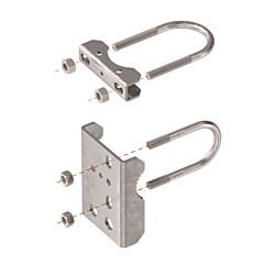 LOCINOX - ROUND MOUNTING BRACKET SET FOR SAMSON CLOSER. FITS 4" POST X 1 7/8" GATE. (CHAIN LINK ATTACHMENT)