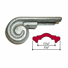 MALLEABLE IRON HEAD SCROLL (1-3/4" W CAP)