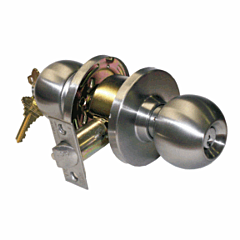 CAL-ROYAL "DOUBLE CYLINDER ENTRY" KNOB X 32D (SATIN CHROME) (2-3/8" B.S.)