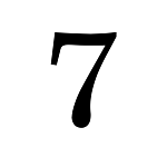 #7 STEEL NUMBER - APPROXIMATELY 7-1/2" H