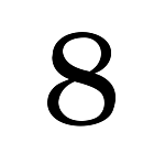 #8 STEEL NUMBER - APPROXIMATELY 7-1/2" H