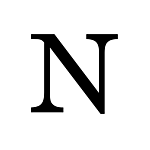 "N" NEW BRUNSWICK STYLE STEEL LETTER - 9" HIGH, 1/8" THICK