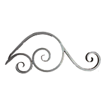 3/4" STEEL TUBING SCROLL, SCROLLED ENDS (35.75" W x 15" H)