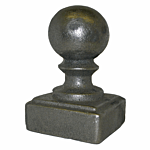 CAST IRON POST CAP W/BALL (FITS 1-1/4" SQ.) (50/BOX)
