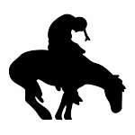 SILHOUETTE #105-4" "INDIAN ON HORSE" FLAME CUT