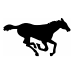 SILHOUETTE #111-4" "RUNNING HORSE" FLAME CUT
