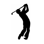 SILHOUETTE #118-4" "GOLFER" FLAME CUT