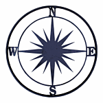 SILHOUETTE #126-18" "COMPASS" FLAME CUT