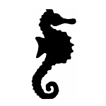SILHOUETTE #128-4" "SEA HORSE" FLAME CUT
