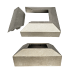 ALUMINUM ""SPLIT"" COVER SHOE (2"" SQ HOLE - 4 X 4 BASE)