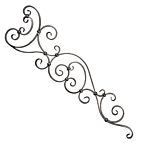 (C-149) INDITAL 1281/11 SCROLL GATE TOP (12-7/32 X 43-5/16 X 13/16 X 5/16)