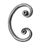 (17) INDITAL 1296/13 HAMMERED ROUND SECTION SCROLL (4-5/16" H)