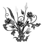 (159) INDTL 1331/2 PAINTED FLORAL PANEL 17 23/32" H & W