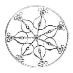 (022) INDTL 718/1 ROSETTE 28 15/16 DIA MTL 9/16 SQ