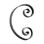 (C-7) INDITAL 84/7 STEEL SCROLL (8-7/8 X 5-1/16 X 3/4 X 1/4)