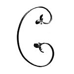 (012) INDITAL 93/4 STEEL SCROLL (13-3/4" H X 9-1/16" W)