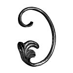 (013) INDITAL 94/C/3 STEEL SCROLL "RIGHT HAND" (6-5/8" H X 4-5/16" W)