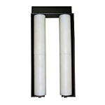 H.D. DOUBLE GUIDE ROLLER ASSY. U.H.M.V. WHITE PLASTIC--12"--