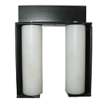 H.D. DOUBLE GUIDE ROLLER ASSY. U.H.M.V. WHITE PLASTIC --6"--