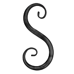 (C) INDITAL F0083 5/8" SQ TUBE "S" SCROLL (8" X 3-3/4")