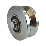 MIGHTY WHEEL SOLID BEARING V-GROOVE ASSEMBLY (4"X1-3/4") "SILVER" (SELL BY THE EACH)