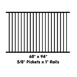 PANEL 68"H X 94"W 5/8" PICKET / 1" FRAME RAILS (FLUSH/FLUSH)