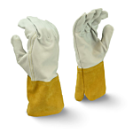 PR(S) RADIANS "MEDIUM" MIG-TIG SELECT GRAIN GOATSKIN LEATHER WELDING GLOVE (GOLD CUFF)