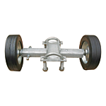DOUBLE WHEEL ROLLING GATE WHEEL ASSY. - 6" WHEELS