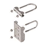 LOCINOX - ROUND MOUNTING BRACKET SET FOR SAMSON CLOSER. FITS 4" POST X 1 7/8" GATE. (CHAIN LINK ATTACHMENT)
