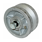 ECONOMY CAST STEEL 4" X 2 V-GROOVE WHEEL ASSY.