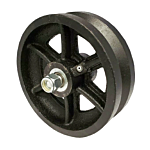 ECONOMY CAST STEEL 6" X 2 V-GROOVE WHEEL ASSY.