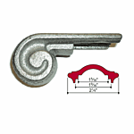 MALLEABLE IRON SCROLL HEAD (2-1/4" W CAP)