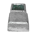 ALUM. COVER SHOE 2" X 2 2" HIGH---(1" SQ. HOLE)