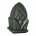 CAST IRON FINIAL-"PINEAPLLE 1 5/8 SQ BASE (1" SQ. HOLE)