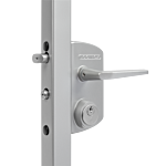 LOCINOX DOUBLE CYLINDER GATE LOCK - 1 1/2 - 1 3/4 GATE FRAME (SILVER FINISH) (LUKY4040J5LZILVVMZM)