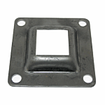 RAISED MOUNT PLATE 4" X 4 X 11 GA. --1 1/2" SQ. HOLE---