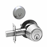 SCHLAGE "SINGLE CYLINDER" DEADLATCH US 26D (SATIN CHROME) (626) (2-3/8" B.S.)