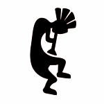 SILHOUETTE #106-4" "KOKOPELLI MAN W/FLUTE" FLAME CUT