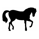 SILHOUETTE #110-4" "STANDING HORSE" FLAME CUT