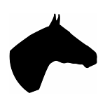 SILHOUETTE #112-4" "HORSE HEAD" FLAME CUT