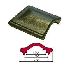 MALLEABLE IRON - SQ. END PIECE (2-1/4" WIDE)